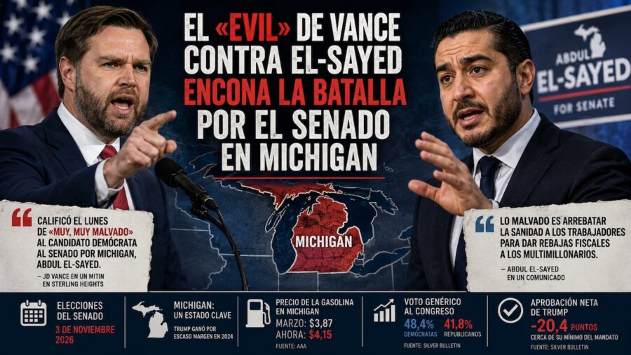 Vance-El-Sayed-mitin-Michigan-31AGO2026-900x506 Vance llama «muy malvado» a El-Sayed en un mitin clave para el Senado en Michigan