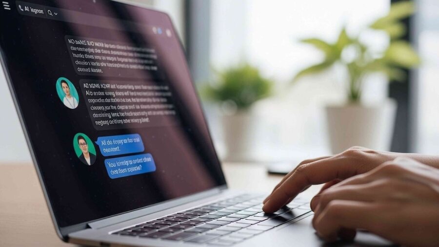 Portatil-chabot-inteligente-©123RF-e1792513254192-900x507 Chatbots en la pyme: qué deben contar al cliente y qué datos no deben pedir
