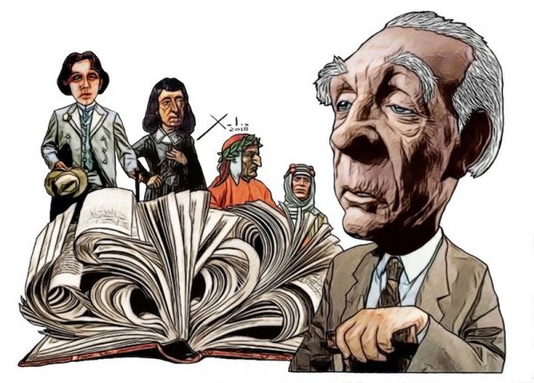 Borges-por-Xulio-Formoso-600x430 Ruta de Borges en Ginebra, a los 38 años de su muerte