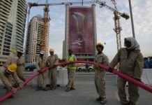 Trabajadores de la construcción inmigrantes en Catar