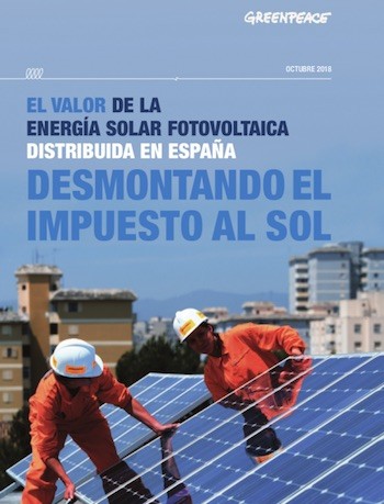 Greenpeace-Informe-Solar El impuesto al sol sobrecarga España con 1770 millones de euros al año