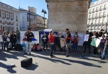 Protestas de ciudadanos hondureños residentes en España pro el fraude electoral en su país. 20180121