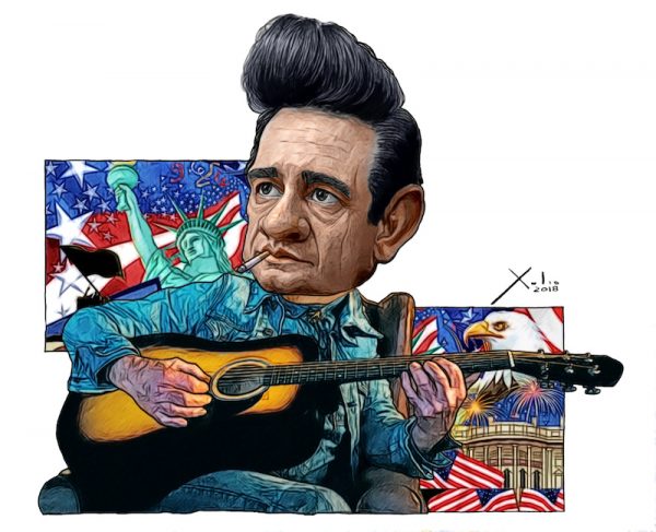 Johnny-Cash-por-Xulio-Formoso-600x487 Johnny Cash, el hombre que caminaba por la línea