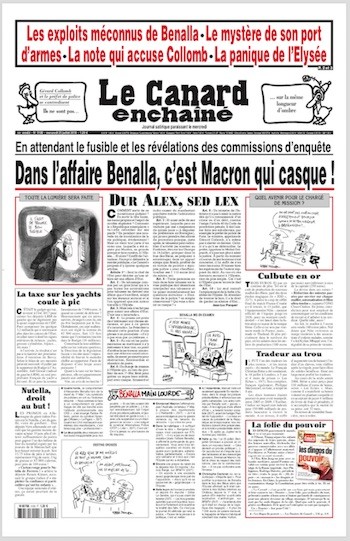 Le-Canard-enchaine-20180725 Escándalo Benalla:  Macron, en Marcha atrás…