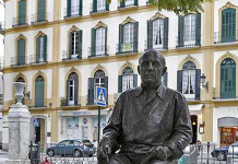 Homenaje a Pablo Picasso en la Plaza de la Merced, Málaga.