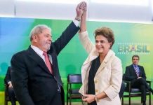 La presidente Dilma Rousseff elogió el liderazgo de Lula Da Silva en su toma de posesión como nuevo Ministro de la Presidencia. / Foto: ANDES/ EBC Agencia Brasil
