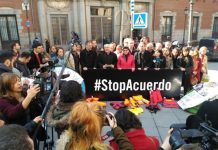 Iniciativa de #StopAcuerdo celebrada en Madrid ante el Ministerio de Asuntos Exteriores de España