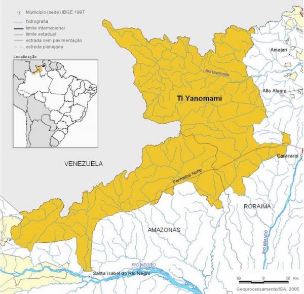 Territorio-yanomami-Venezuela-Brasil-600x580 Brasil: los Yanomami están a merced del crimen organizado