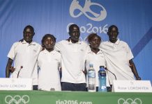 Miembros del equipo olímpico de los refugiados en Río de Janeiro