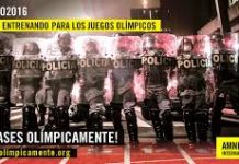 Cartel de la campaña de Amnistía Internacional contra la violencia policial en Brasil