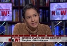 Bertha Zúñiga Cáceres en una entrevista en Democraci Now