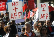 Protestas en Chile contra el sistema privado de pensiones