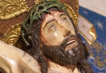 Cristo de las Angustias del Real Monasterio de Santo Tomás en Ávila, detalle de la corona de espinas