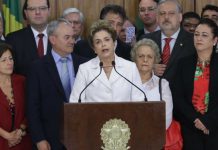 Dilma Rousseff comparece publicamente tras su destitución por el Senado