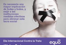 Cartel de Equo Mujeres contra la trata