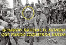 Gerardo Iglesias sale de la mina en un cartel de Izquierda Unida