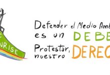 Cartel de Greenpeace: defender el medio ambiente es un deber, protestar, nuestro derecho