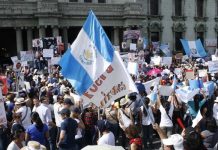 Manifestación contra la corrupción en Guatemala, 2015.