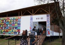 Pabellón de la ONU en la Conferencia Habitat III, Quito, octubre de 2016.