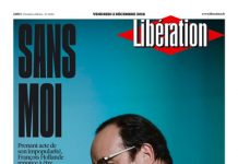 Portada de Liberation sobre la renuncia de Hollande a la reelección