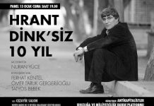 Cartel del acto conmemorativo en la Universidad de Estambul en recuerdo de Hrant Dink.