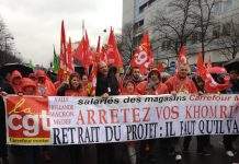 Paris, protesta sindical contra la reforma laboral el 31 de marzo de 2016