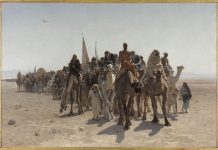 Léon Belly: Peregrinos yendo a La Meca, 1861. Óleo sobre lienzo, 160 x 242 cm. París, Musée d’Orsay © RMN-Grand Palais (musée d'Orsay) / Franck Raux / Stephane Marechalle