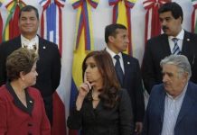Líderes progresistas latinoamericanos: Rafael Correa, Linera, Nicolás Maduro, Dilma Rousseff, Múgica