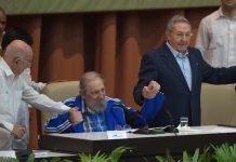 Ramón Machado Ventura, Fidel y Raúl Castro (foto: Cubadebate)