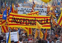 Manifestación por la independencia de Cataluña