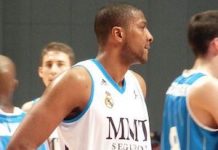 Marcus Slaughter en el partido Real Madrid y CB Sevilla en marzo de 2013