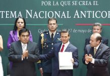 Peña Nieto en un acto propagandístico anticorrupción en México