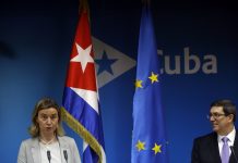 La alta representante de la UE para Asuntos Exteriores y Política de Seguridad , Federica Mogherini, y el canciller cubano, Bruno Rodríguez, durante su conferencia de prensa en la Habana, el 11 de marzo de 2016, durante la visita de diplomática italiana al país. Crédito: Jorge Luis Baños/IPS