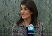 Nikki Haley en su primera comparecencia en la ONU