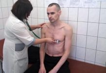 Oleg Sentsov en la enfermería de la cárcel