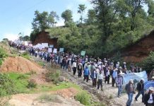 Protestas de los Maya Mam contra proyectos de minería en Huehuetenango, Guatemala