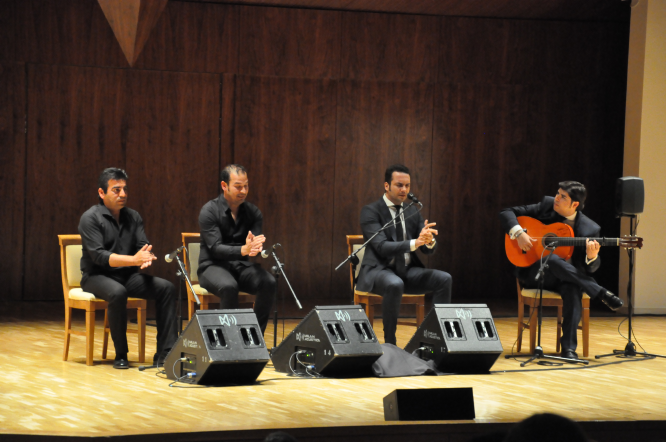 Jesús Méndez, Manuel Valencia, Tate Montoya y Manuel Salado en concierto. Auditorio Nacional de Madrid. Fotos Centro nacional de Difusión Musical (CNDM)
