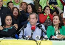 Ricardo Patiño fue posesionado como presidente nacional de AP, según anunció la directiva nacional en conferencia de prensa desde la sede de la agrupación política. Foto: Andes/AP