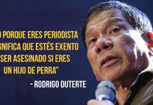 Rodrigo Duterte ha justificado el asesinato de periodistas en Filipinas