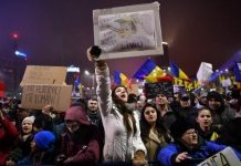 Rumania: protestas anticorrupcion en enero de 2017. Foto: ANDES/AFP