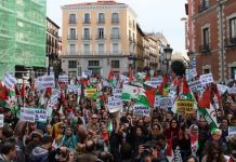 Manifestación en Madrid de apoyo al pueblo saharaui, el 12 de noviembre de 2016