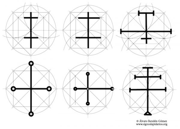 signos-lapidarios-en-forma-de-cruz-600x430 Proyecto Signo para la catalogación de marcas de cantería y estudio de sus formas