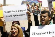 Ciudadanos sirios piden que EE. UU. "saque las manos" de su país. Foro ANDES / AFP