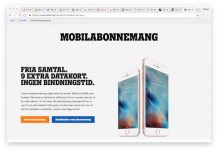 Sitio web de la operadora sueca Tele2-Sverige