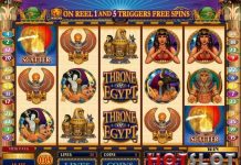 Tragamonedas digital con los logotipos de Trono de Egipto