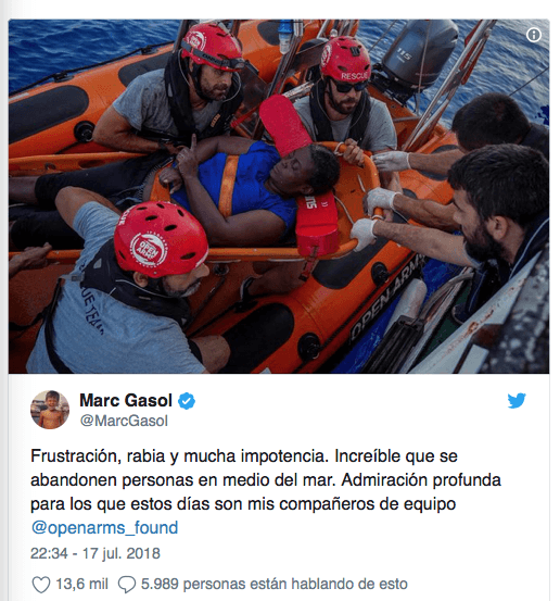 tuit-gasol-proactiva-openarms Proactiva OpenArms: Marc Gasol visibiliza las muertes en el mediterráneo