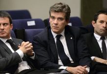 Manuel Valls, Arnaud Montebourg y Benoit Hamon